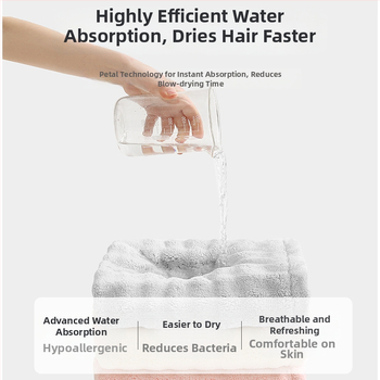 Női hajszárító sapka, korall flock anyag, 140–169 g, szegélyezés, Chuhui márka