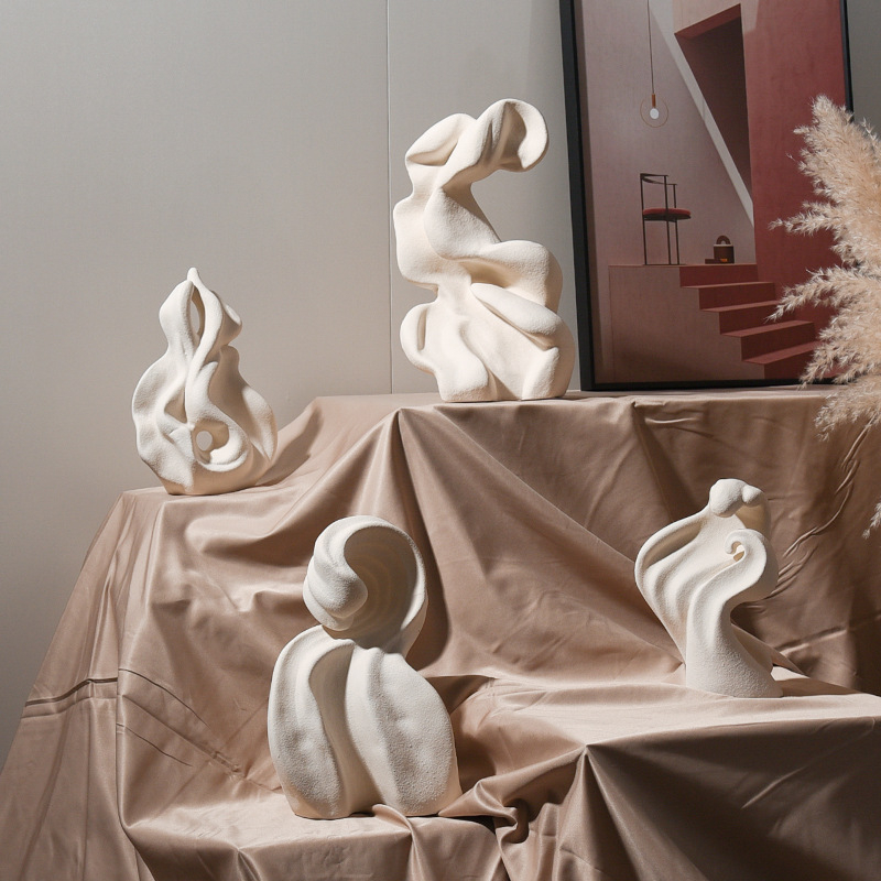 Keramikas dekoratīvā figūra mājai, porcelāns, ģeometrisks dizains, mūsdienīgs minimālisms, zīmols Clear Day