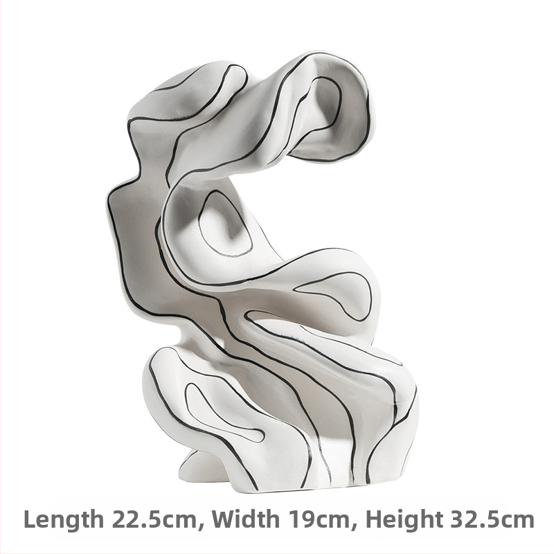 Keramikas dekoratīvā figūra mājai, porcelāns, ģeometrisks dizains, mūsdienīgs minimālisms, zīmols Clear Day