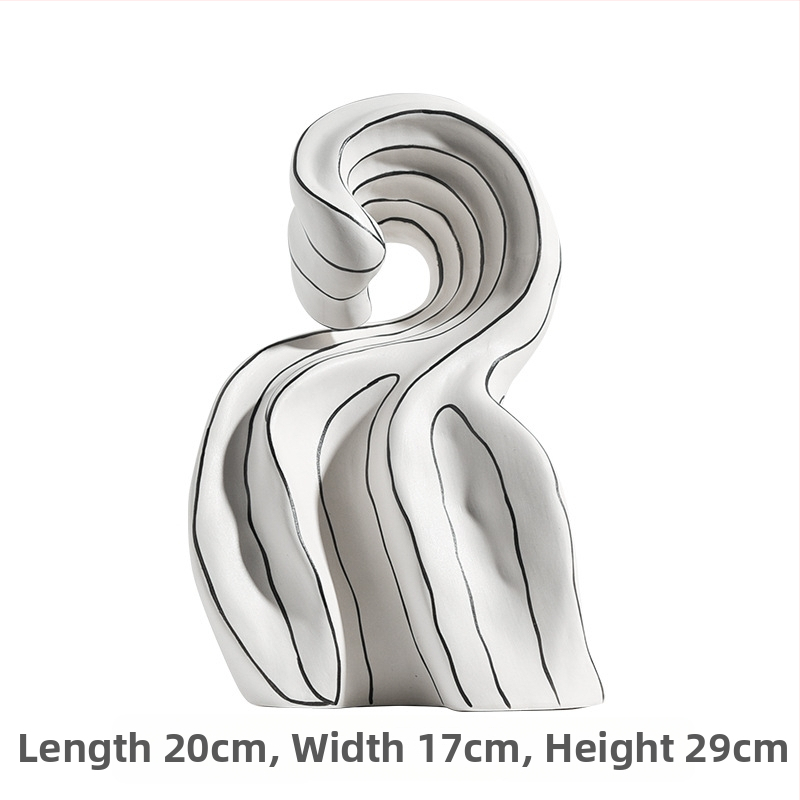 Keramikas dekoratīvā figūra mājai, porcelāns, ģeometrisks dizains, mūsdienīgs minimālisms, zīmols Clear Day