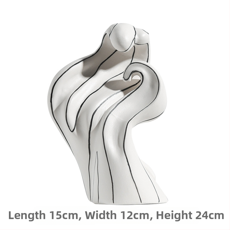 Keramikas dekoratīvā figūra mājai, porcelāns, ģeometrisks dizains, mūsdienīgs minimālisms, zīmols Clear Day