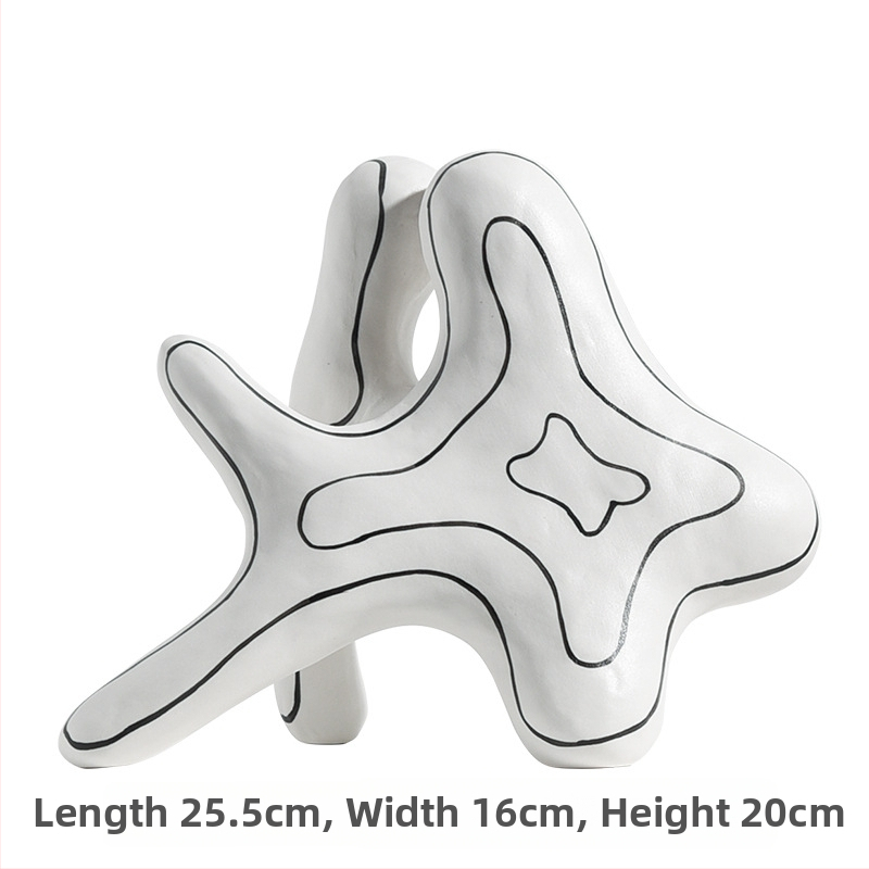 Keramikas dekoratīvā figūra mājai, porcelāns, ģeometrisks dizains, mūsdienīgs minimālisms, zīmols Clear Day