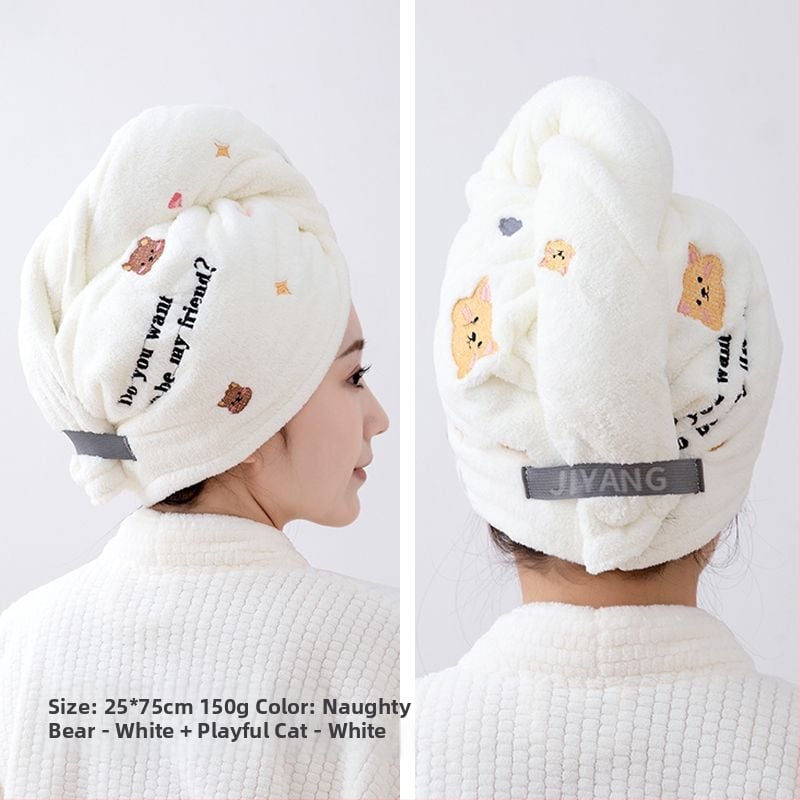 Hajszárító sapka - hímzett, antibakteriális, mikroszálas, 150d, 6-szálas szövés