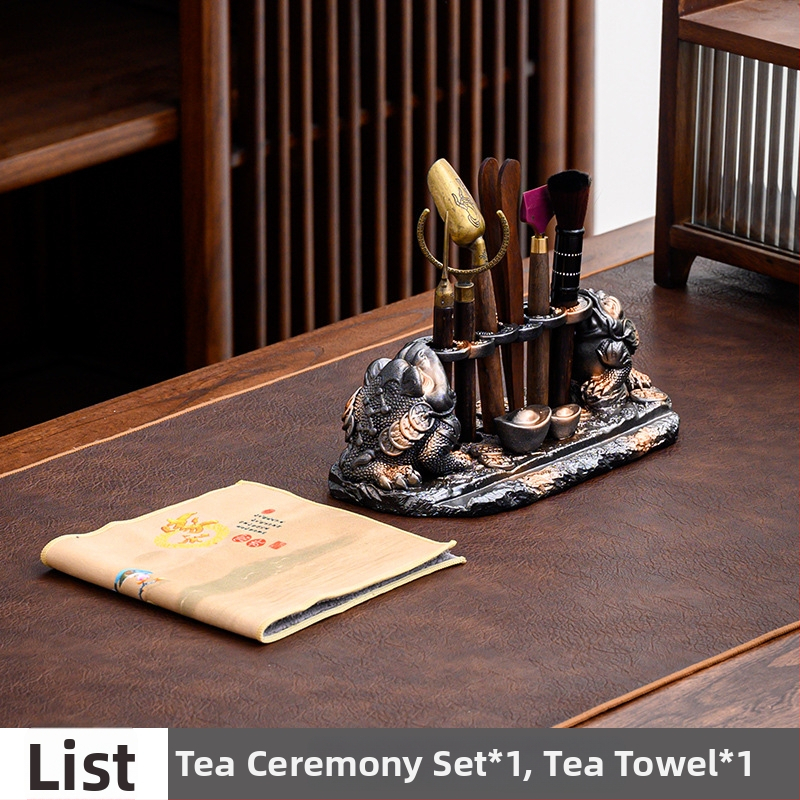 Set ceremonial de ceai Six Gentlemen pentru Kung Fu — accesorii din rășină de înaltă calitate, trusă completă de instrumente pentru ceai, 0,5 kg, ambalaj inclus, vara 2024