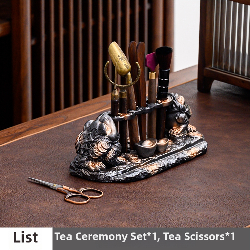 Set ceremonial de ceai Six Gentlemen pentru Kung Fu — accesorii din rășină de înaltă calitate, trusă completă de instrumente pentru ceai, 0,5 kg, ambalaj inclus, vara 2024