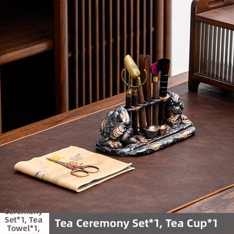 Set ceremonial de ceai Six Gentlemen pentru Kung Fu — accesorii din rășină de înaltă calitate, trusă completă de instrumente pentru ceai, 0,5 kg, ambalaj inclus, vara 2024