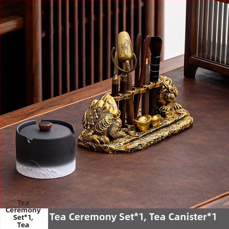 Set ceremonial de ceai Six Gentlemen pentru Kung Fu — accesorii din rășină de înaltă calitate, trusă completă de instrumente pentru ceai, 0,5 kg, ambalaj inclus, vara 2024