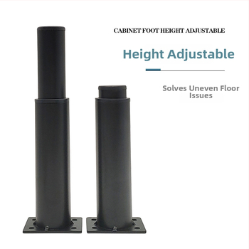 Teleskopinės spintelės kojos, reguliuojamos metalo baldų kojos, šaltai valcuotas plienas, purškimo apdaila, šiuolaikinis minimalistinis stilius