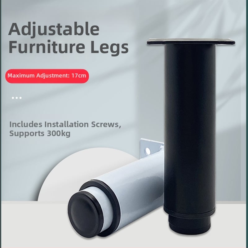 Teleskopinės spintelės kojos, reguliuojamos metalo baldų kojos, šaltai valcuotas plienas, purškimo apdaila, šiuolaikinis minimalistinis stilius