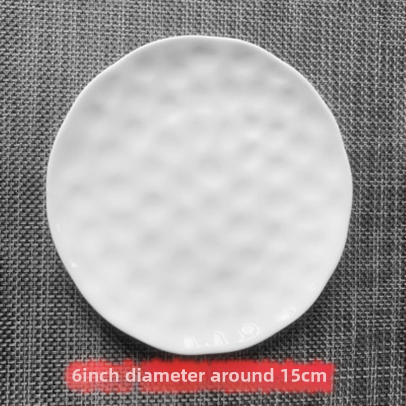 Porcelāna apļveida šķīvis kūkām un dim sum, Eiropas stila reljefs, podglazūras krāsa, mikroviļņu drošs, pielāgojams