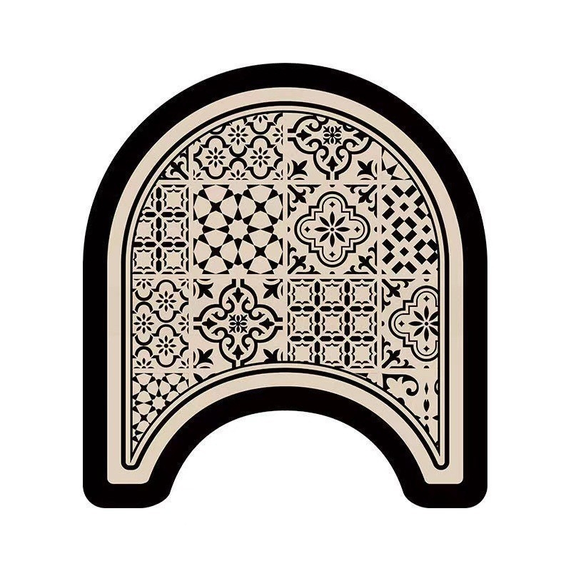 Комплект от три овални диатомитни подложки за баня и вход – бързосъхнещи, перящи се, стил лукс