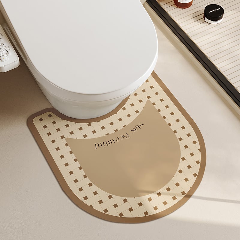 Комплект от три овални диатомитни подложки за баня и вход – бързосъхнещи, перящи се, стил лукс