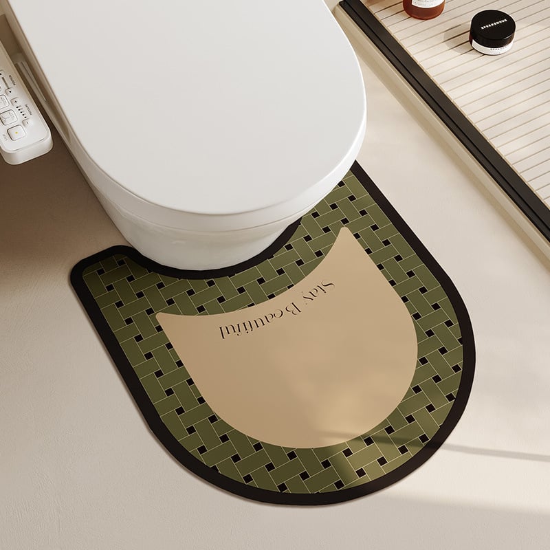 Комплект от три овални диатомитни подложки за баня и вход – бързосъхнещи, перящи се, стил лукс