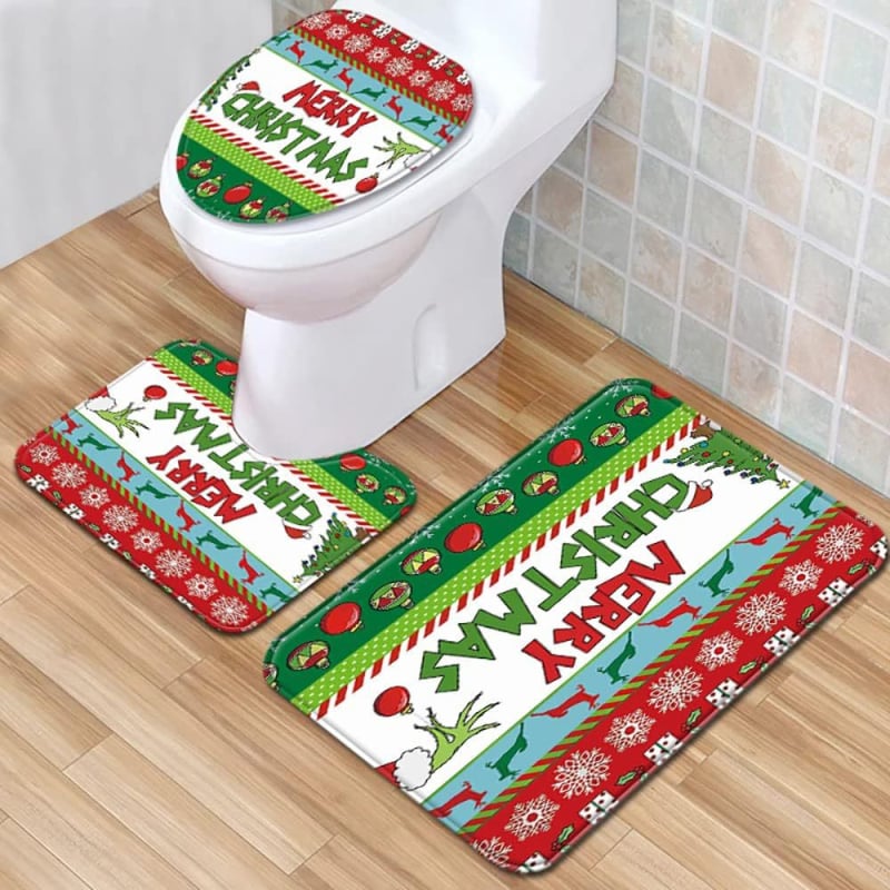 Комплект от три банни подложки за пода, полиестерно влакно, печатен дизайн, специална форма, персонализиране, миещи се