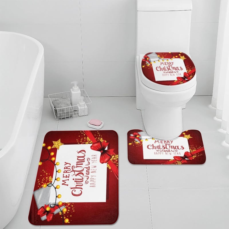 Комплект от три банни подложки за пода, полиестерно влакно, печатен дизайн, специална форма, персонализиране, миещи се