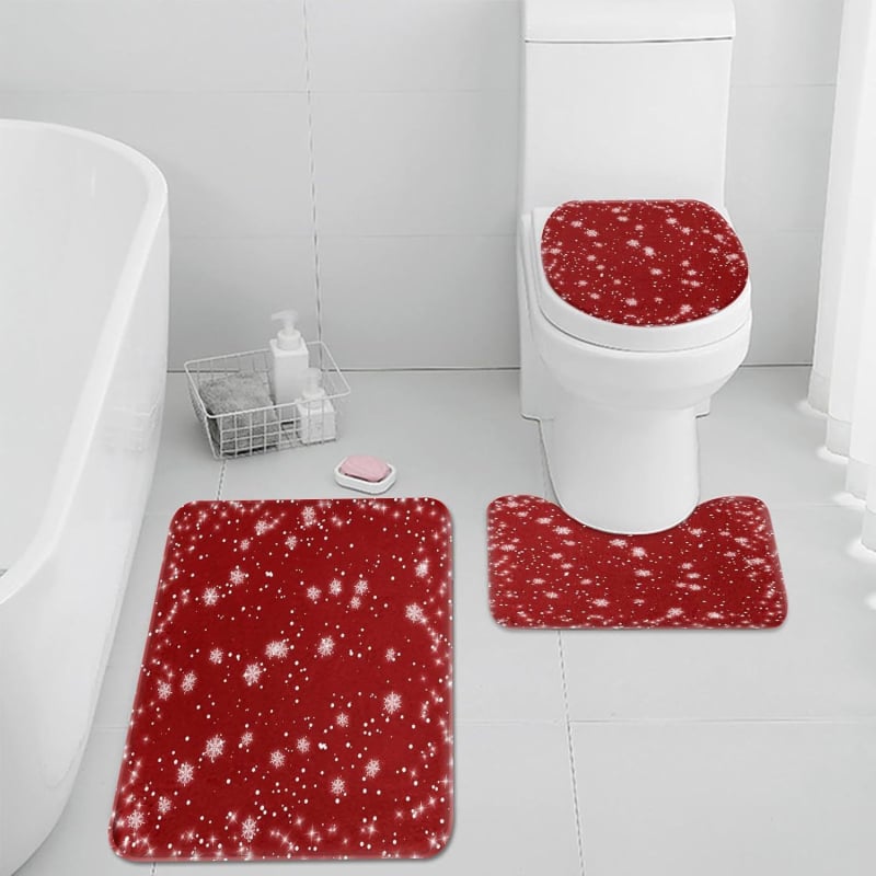 Комплект от три банни подложки за пода, полиестерно влакно, печатен дизайн, специална форма, персонализиране, миещи се