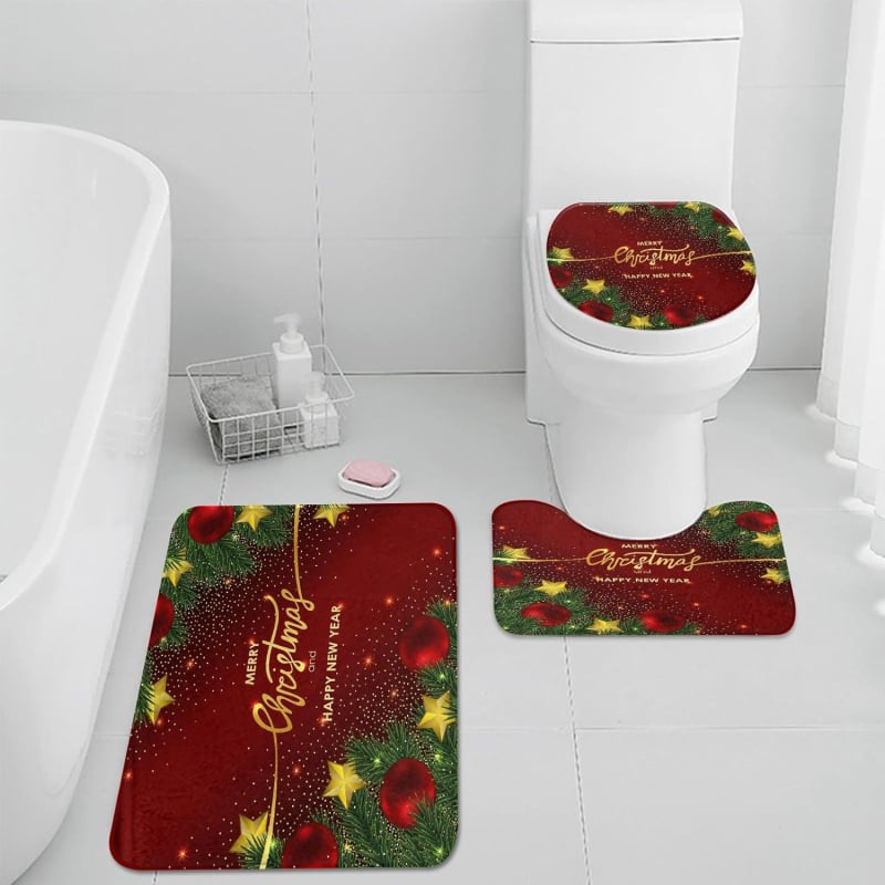 Комплект от три банни подложки за пода, полиестерно влакно, печатен дизайн, специална форма, персонализиране, миещи се