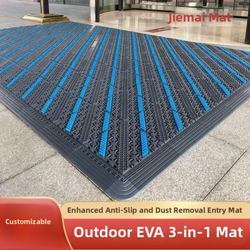 Подова постелка - нехлъзгаща се, външна входна за хотел, събира кал и прах, квадратна, дебелина 2,5 cm, пластмасов полимер, персонализируема за комерсиална употреба