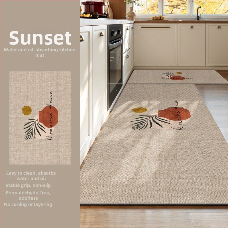 Кухненски подов килим: Неплъзгащ се, Маслоустойчив, Миещ се, Водопоглъщащ, Диатомна глина