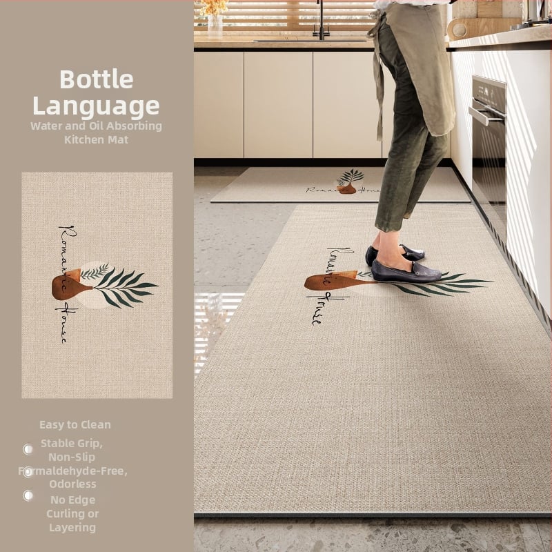 Кухненски подов килим: Неплъзгащ се, Маслоустойчив, Миещ се, Водопоглъщащ, Диатомна глина