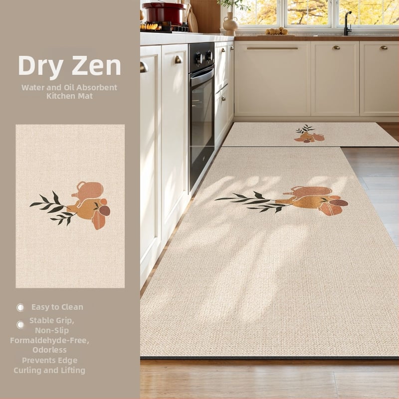 Кухненски подов килим: Неплъзгащ се, Маслоустойчив, Миещ се, Водопоглъщащ, Диатомна глина