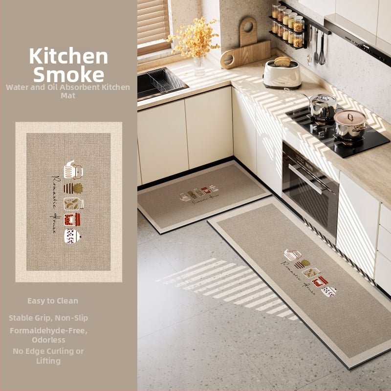 Кухненски подов килим: Неплъзгащ се, Маслоустойчив, Миещ се, Водопоглъщащ, Диатомна глина
