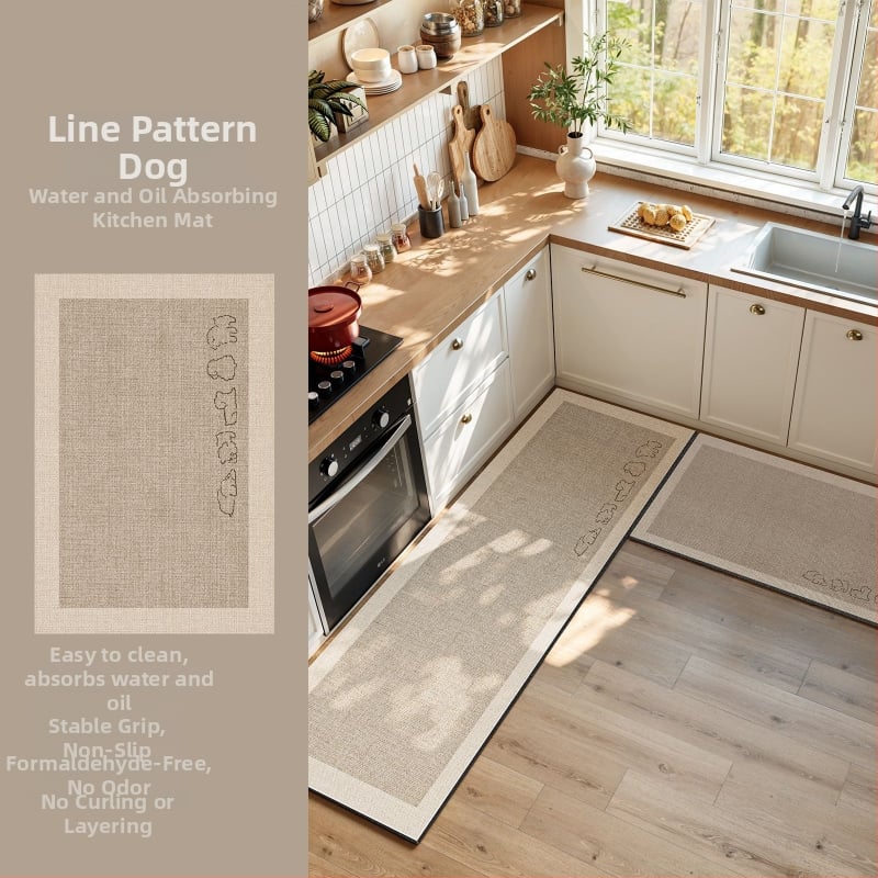 Кухненски подов килим: Неплъзгащ се, Маслоустойчив, Миещ се, Водопоглъщащ, Диатомна глина