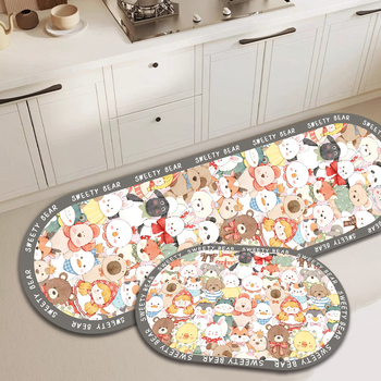 Įėjimo kilimėlis su animaciniu piešiniu iš diatomito molio, sugeria vandenį, neslidus, tinkamas vonios, virtuvės, svetainės ir įėjimo zonai