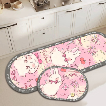 Įėjimo kilimėlis su animaciniu piešiniu iš diatomito molio, sugeria vandenį, neslidus, tinkamas vonios, virtuvės, svetainės ir įėjimo zonai