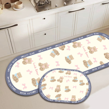 Įėjimo kilimėlis su animaciniu piešiniu iš diatomito molio, sugeria vandenį, neslidus, tinkamas vonios, virtuvės, svetainės ir įėjimo zonai