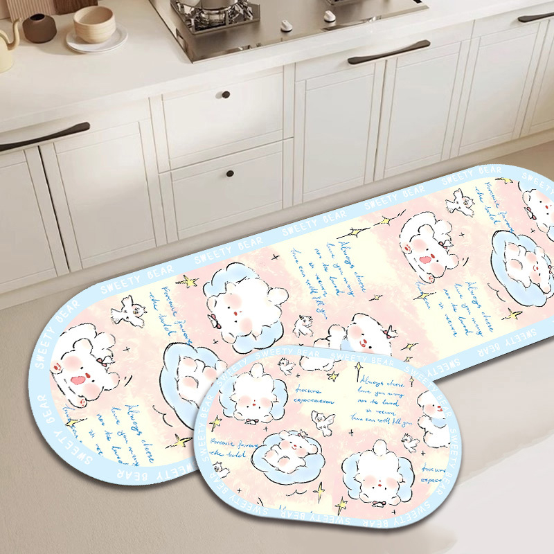 Įėjimo kilimėlis su animaciniu piešiniu iš diatomito molio, sugeria vandenį, neslidus, tinkamas vonios, virtuvės, svetainės ir įėjimo zonai