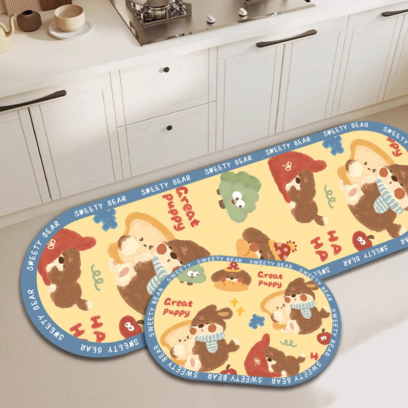 Įėjimo kilimėlis su animaciniu piešiniu iš diatomito molio, sugeria vandenį, neslidus, tinkamas vonios, virtuvės, svetainės ir įėjimo zonai