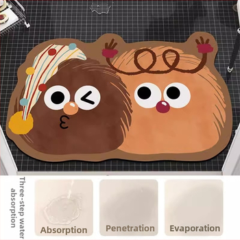 Ārpuszemes formas karikatūras vannas paklājs | diatomīta māls, ūdeni uzsūcošs, neslīdošs, ar roku mazgājams, druka, karikatūru stils, piemērots komerciāliem telpām, pielāgojams