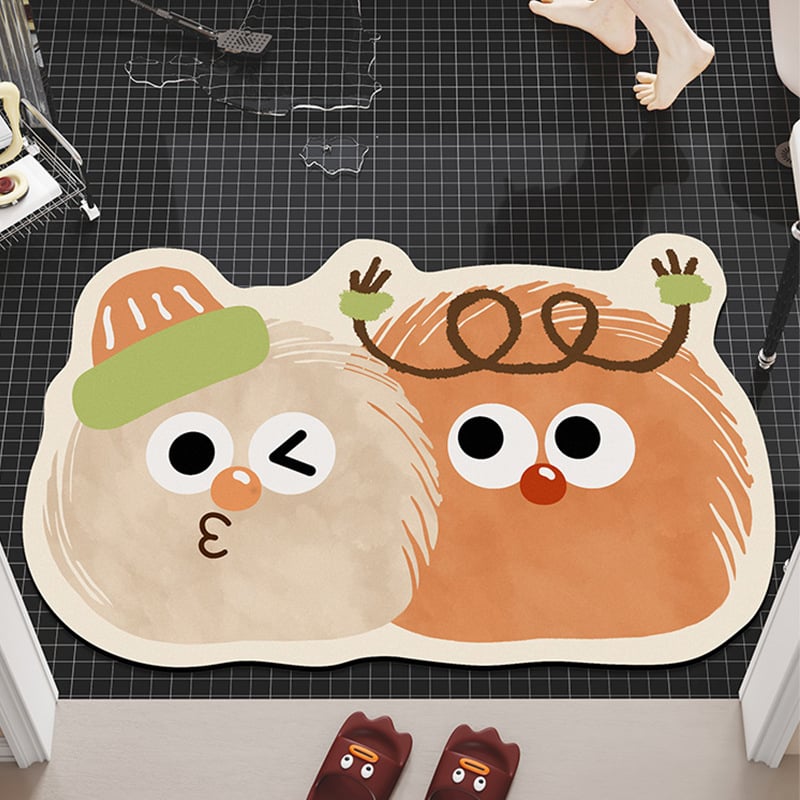 Ārpuszemes formas karikatūras vannas paklājs | diatomīta māls, ūdeni uzsūcošs, neslīdošs, ar roku mazgājams, druka, karikatūru stils, piemērots komerciāliem telpām, pielāgojams