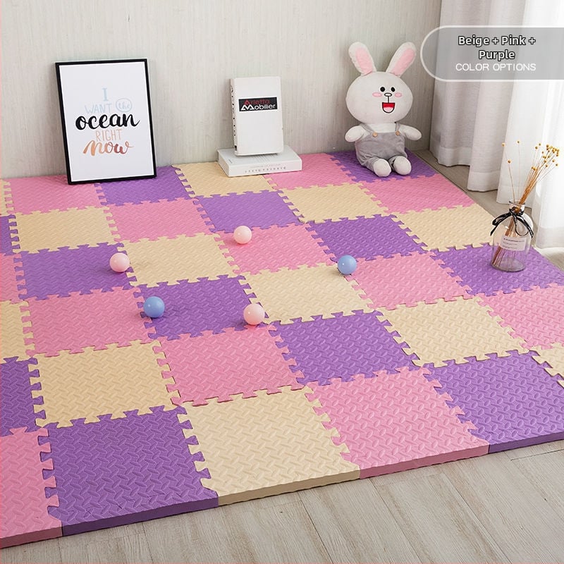 Bērnu putu pamatnes kilimats ar savienojamiem puzles elementiem, burbuļveida materiāls, guļamistabai, mūsdienīgs vienkāršums