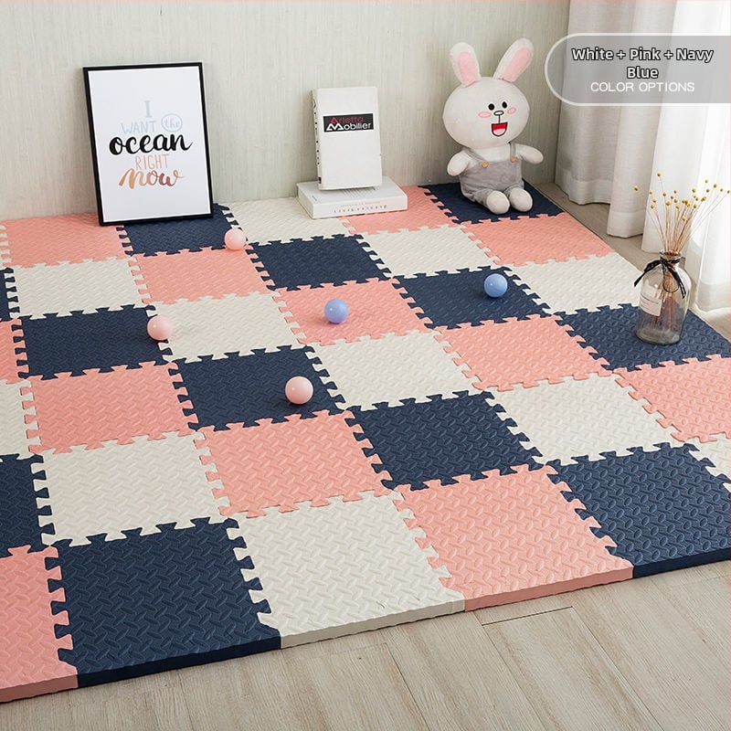 Bērnu putu pamatnes kilimats ar savienojamiem puzles elementiem, burbuļveida materiāls, guļamistabai, mūsdienīgs vienkāršums
