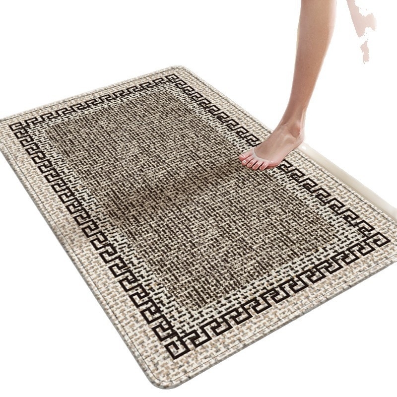 Grīdas paklājs no diatoma māla, izturīgs pret nodilumu un neslīdošs, absorbē ūdeni un ātri izžūst, pielāgojama drukātā virsma, piemērots dzīvojamajai istabai, guļamistabai, studijai, virtuvei, vannas istabai, ienākošajai telpai