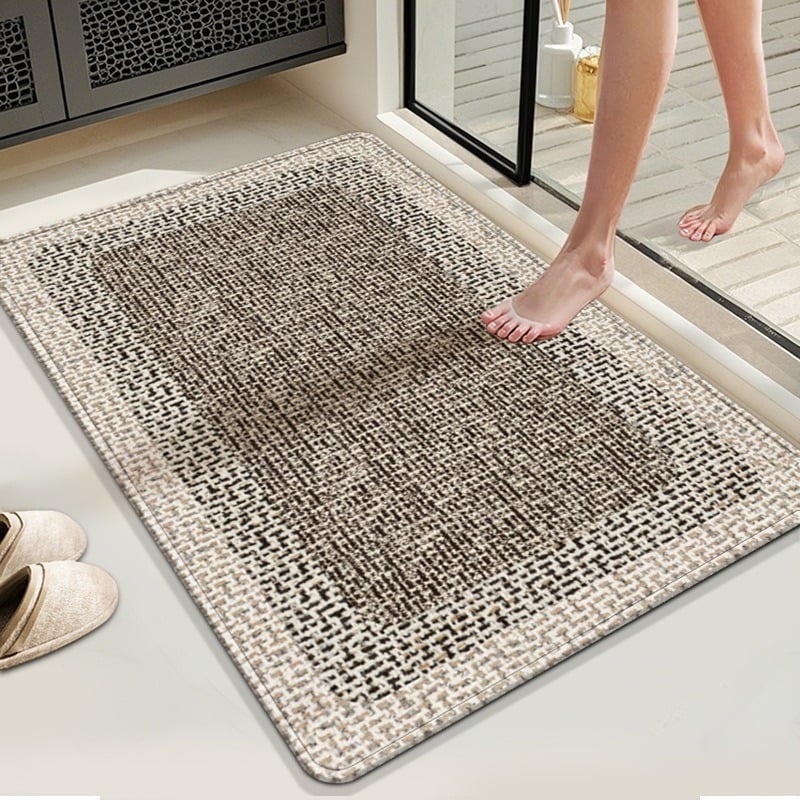 Grīdas paklājs no diatoma māla, izturīgs pret nodilumu un neslīdošs, absorbē ūdeni un ātri izžūst, pielāgojama drukātā virsma, piemērots dzīvojamajai istabai, guļamistabai, studijai, virtuvei, vannas istabai, ienākošajai telpai