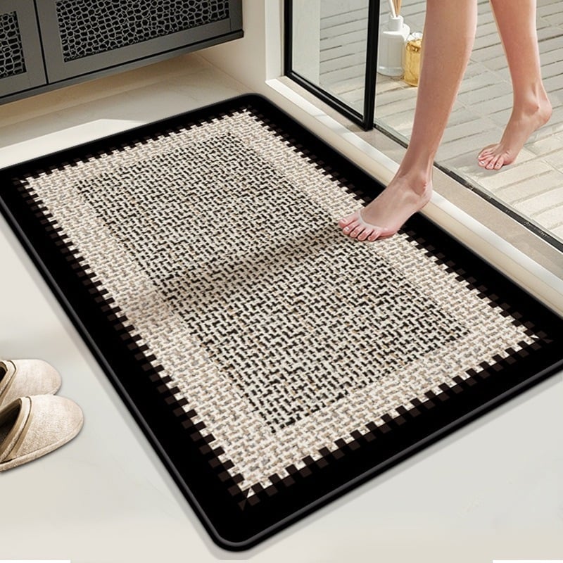 Grīdas paklājs no diatoma māla, izturīgs pret nodilumu un neslīdošs, absorbē ūdeni un ātri izžūst, pielāgojama drukātā virsma, piemērots dzīvojamajai istabai, guļamistabai, studijai, virtuvei, vannas istabai, ienākošajai telpai