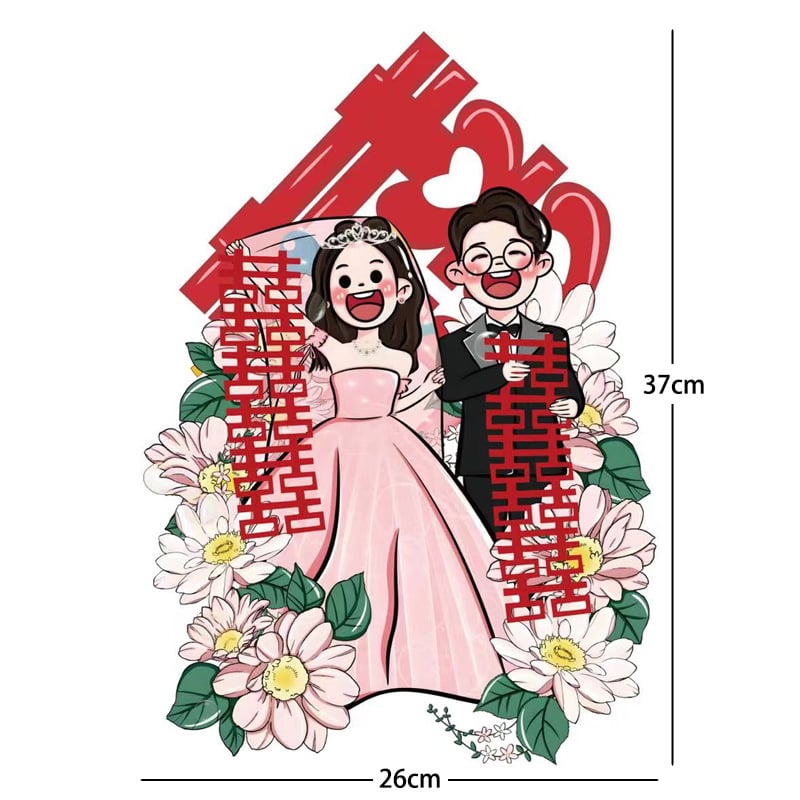 Elektrostatiniai lipdukai su Laimės žodžiu vestuvinei dekoracijai: spintos, sienos, langai, stiklas ir automobiliai (Nėra importuota; Kategorija: Laimingas žodis)