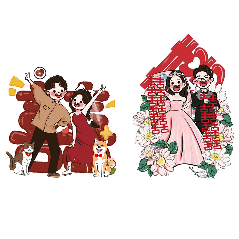 Elektrostatiniai lipdukai su Laimės žodžiu vestuvinei dekoracijai: spintos, sienos, langai, stiklas ir automobiliai (Nėra importuota; Kategorija: Laimingas žodis)