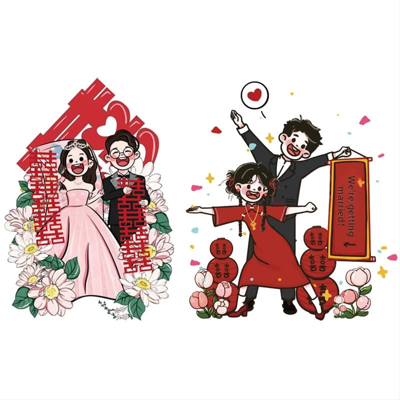 Elektrostatiniai lipdukai su Laimės žodžiu vestuvinei dekoracijai: spintos, sienos, langai, stiklas ir automobiliai (Nėra importuota; Kategorija: Laimingas žodis)