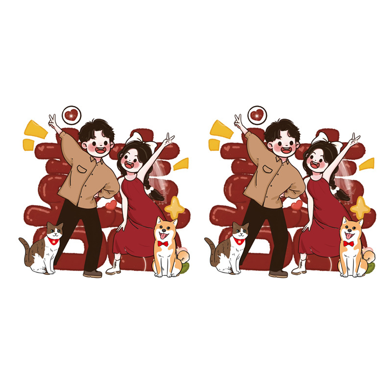 Elektrostatiniai lipdukai su Laimės žodžiu vestuvinei dekoracijai: spintos, sienos, langai, stiklas ir automobiliai (Nėra importuota; Kategorija: Laimingas žodis)