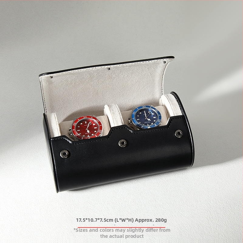 Pulksteņu uzglabāšanas kaste no PU ādas un velūra, ar 1 slotu/2 slotiem/3 slotiem, karstā uzdrukāšana, sudraba uzdrukāšana un serigrafija