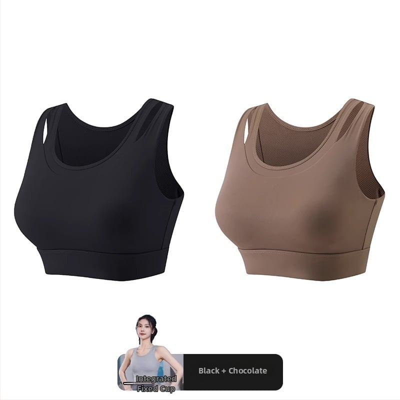 Γυναικείο αθλητικό σουτιέν με ενιαία σταθερή επένδυση στήθους, βασικό ύφασμα νάιλον, επένδυση από σπαντέξ (30–50%), χωρίς ιμάντες, τριγωνικά cups, μεσαίο σχήμα καλουπιού, απορροφά τον ιδρώτα, για τρέξιμο και γιόγκα