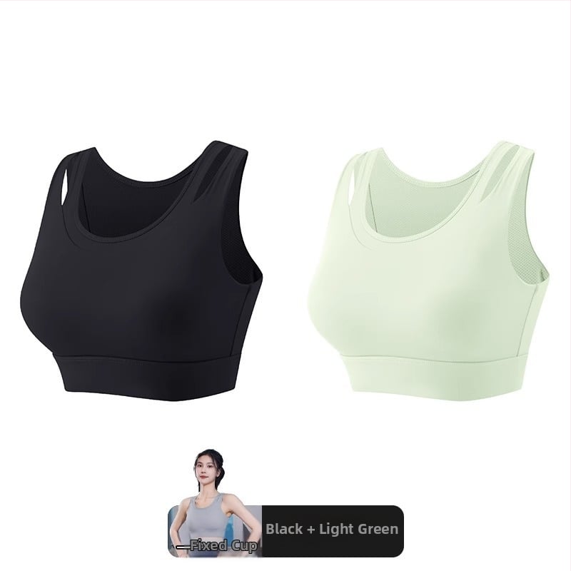 Γυναικείο αθλητικό σουτιέν με ενιαία σταθερή επένδυση στήθους, βασικό ύφασμα νάιλον, επένδυση από σπαντέξ (30–50%), χωρίς ιμάντες, τριγωνικά cups, μεσαίο σχήμα καλουπιού, απορροφά τον ιδρώτα, για τρέξιμο και γιόγκα