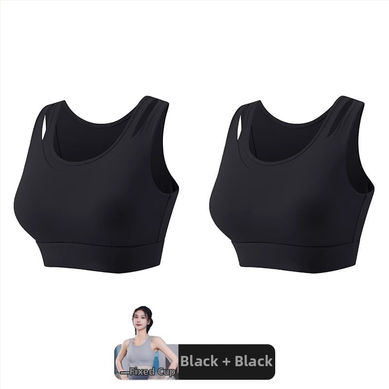 Γυναικείο αθλητικό σουτιέν με ενιαία σταθερή επένδυση στήθους, βασικό ύφασμα νάιλον, επένδυση από σπαντέξ (30–50%), χωρίς ιμάντες, τριγωνικά cups, μεσαίο σχήμα καλουπιού, απορροφά τον ιδρώτα, για τρέξιμο και γιόγκα