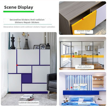 PVC декоративен стенен стикер лента – солиден модел, 1 бр., модерен минималистичен плосък дизайн