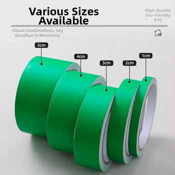 PVC декоративен стенен стикер лента – солиден модел, 1 бр., модерен минималистичен плосък дизайн