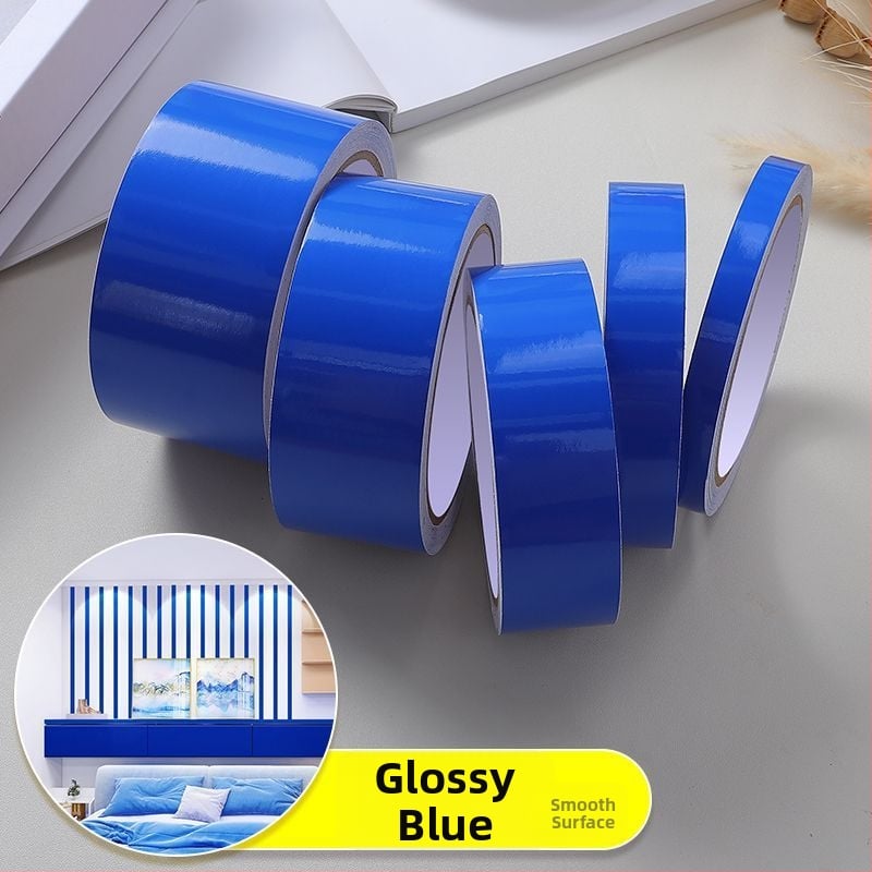 PVC декоративен стенен стикер лента – солиден модел, 1 бр., модерен минималистичен плосък дизайн